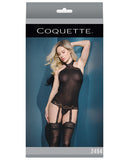 Sleek Stretch Lace Halter Top with Attatched Stockings