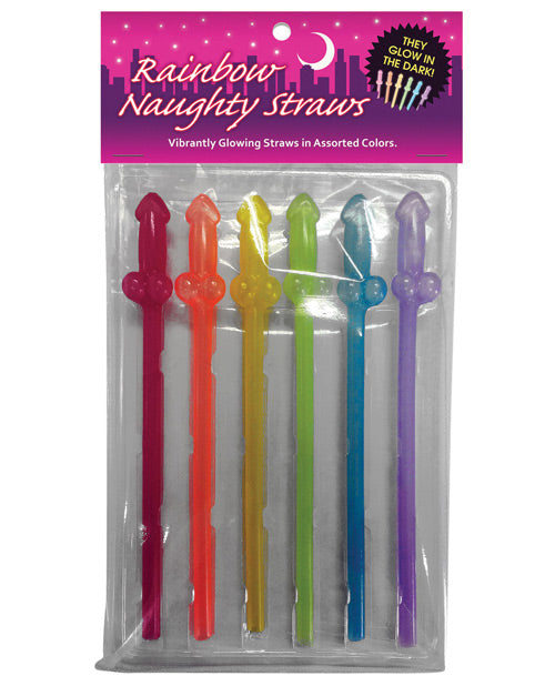 Naughty Glow in the Dark Rainbow Straws