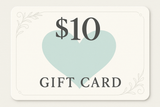 $10 gift card with a light teal heart