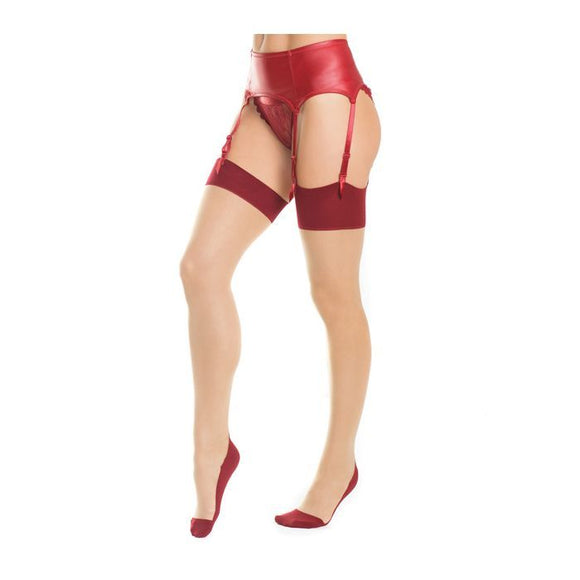 Cuban Heel & Sheer Thigh High w/Back Seam