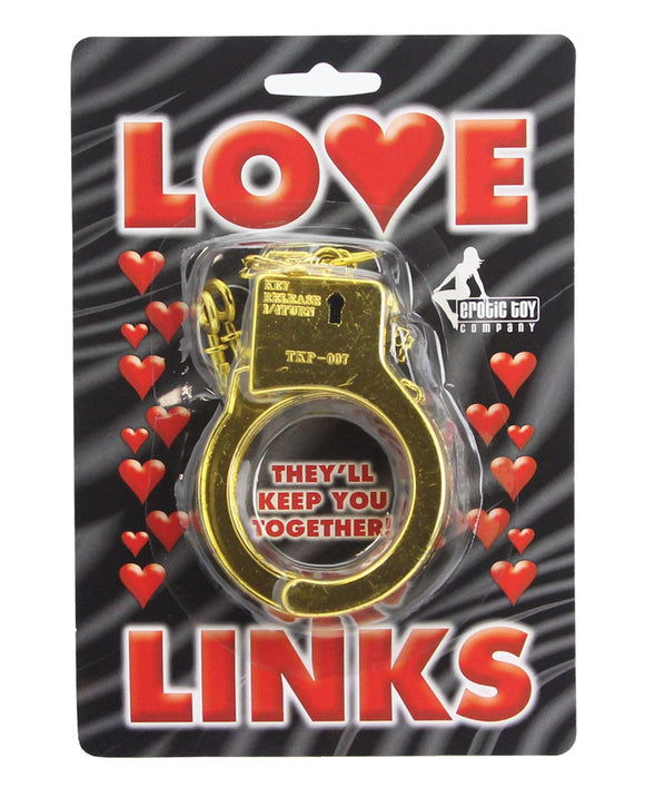 Gold Plastic Love Links Cuffs