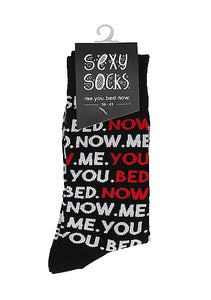 You. Me. Bed. Now. Socks