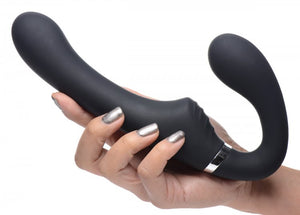 Mighty Rider 10x Vibrating Silicone Strapless Strap On