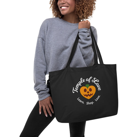 Halloween Logo Large Organic Tote Bag - Black