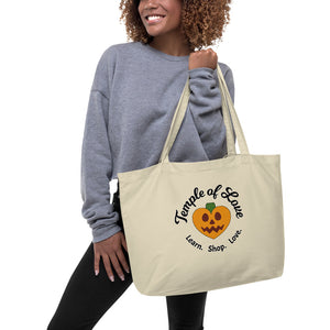 Halloween Logo Large Organic Tote Bag - Beige